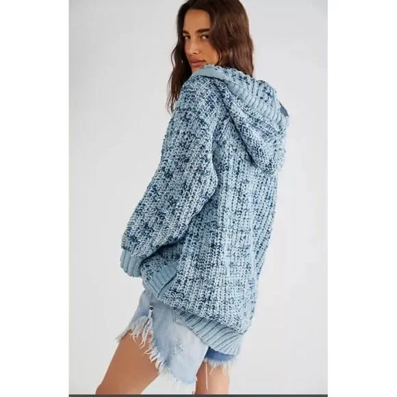 NWT FREE PEOPLE Sz XS NEVER LEAVING HOODIE PULLOVER SWEATER - Picture 2 of 3